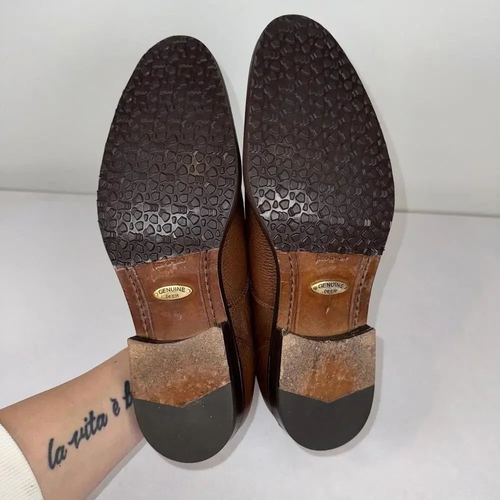 Alan Payne Oxfords Colby Genuine Deerskin in Antique Honey Brown - 9 - Picture 7 of 7